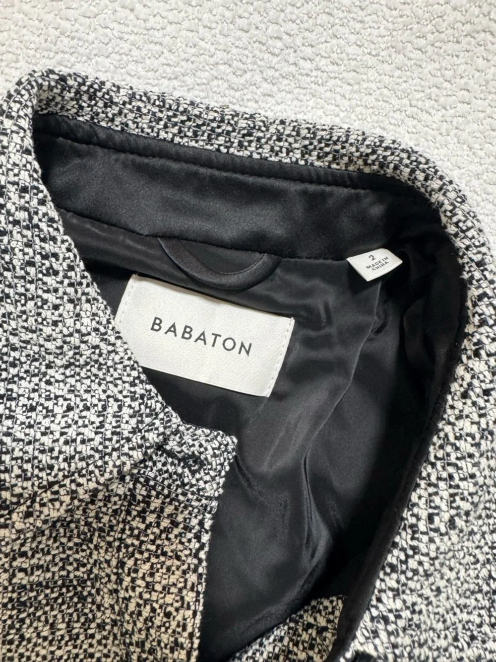 Aritzia Babaton Joan Shirt Women Sz 2 Tweed Jacket Shacket Linen Blend Textured